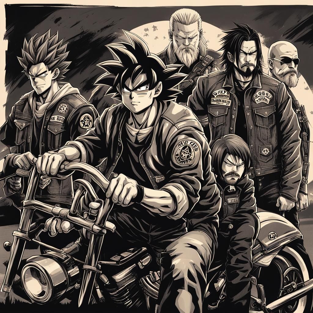 Son Goku Meets Sons of Anarchy in Anime Style