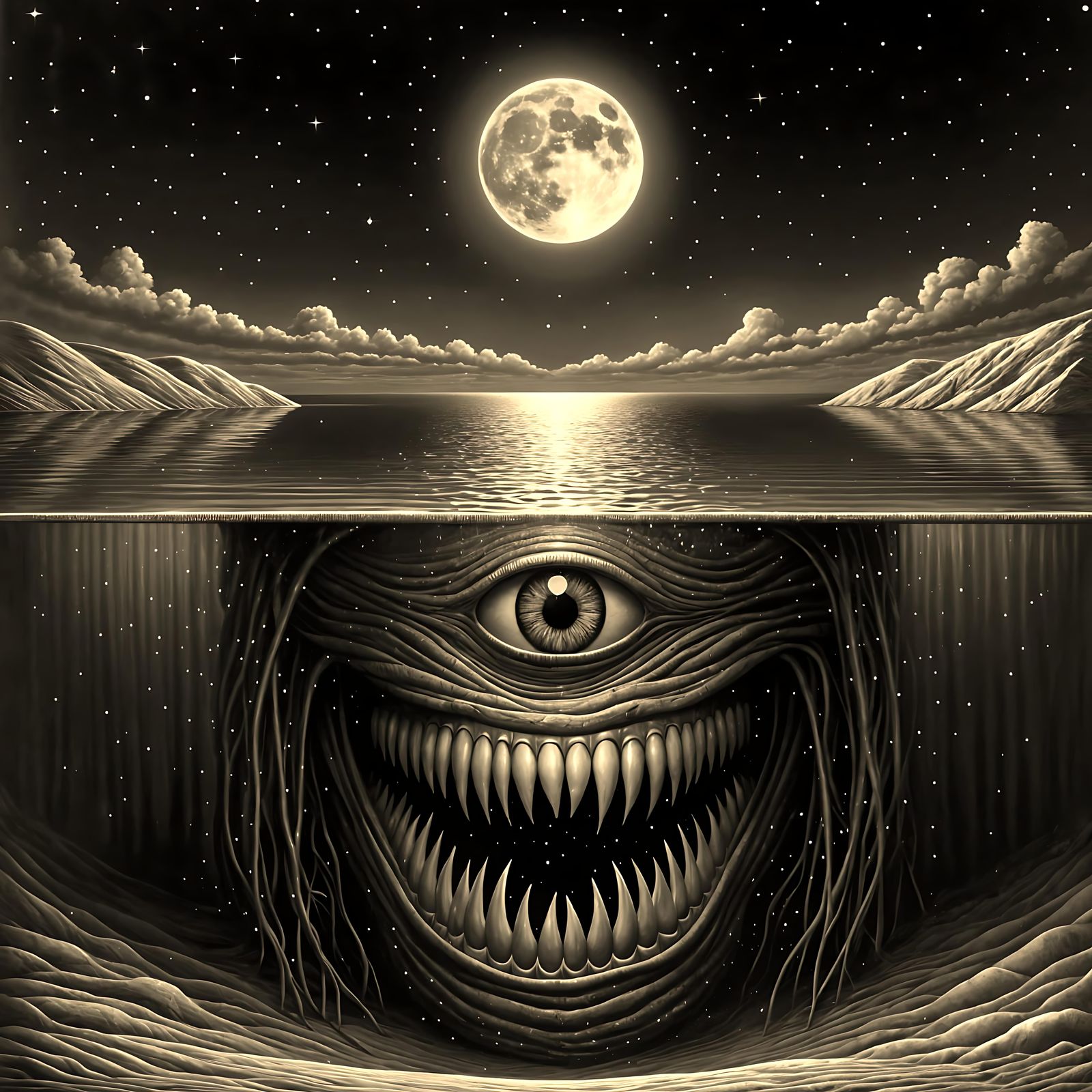 The Watchful Abyss: Nightmare Beneath the Creepy Moon 🌕👁️