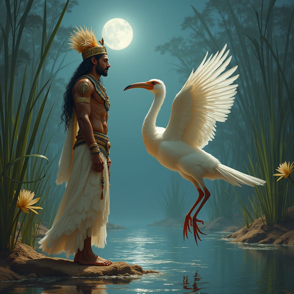 Thoth's Transformation: Egyptian God as Ibis