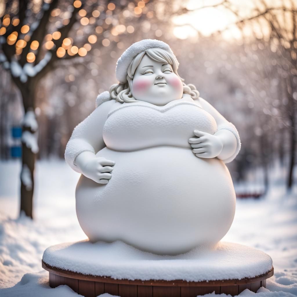 Anime Snow Girl Statue: Professional Photography