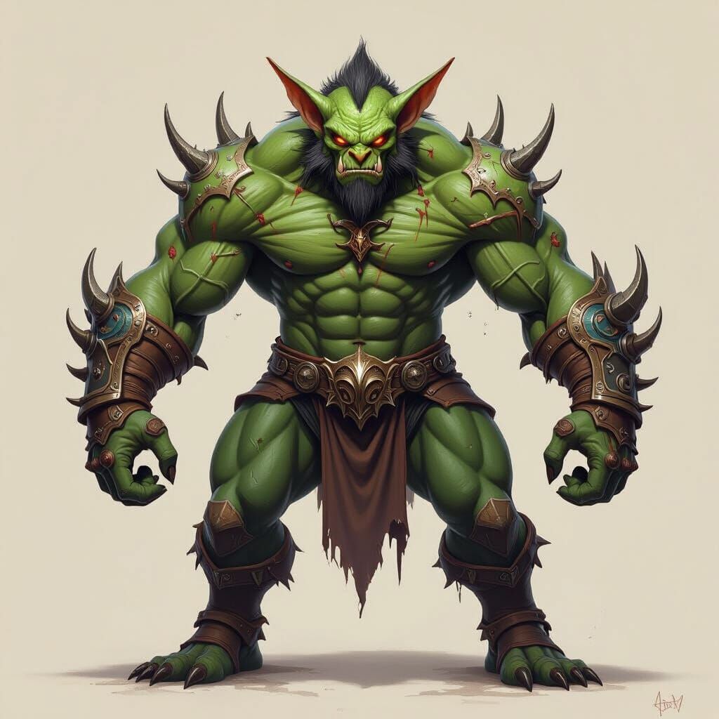 Fantasy Hobgoblin with Mechanical Exoskeleton Powering Limbs