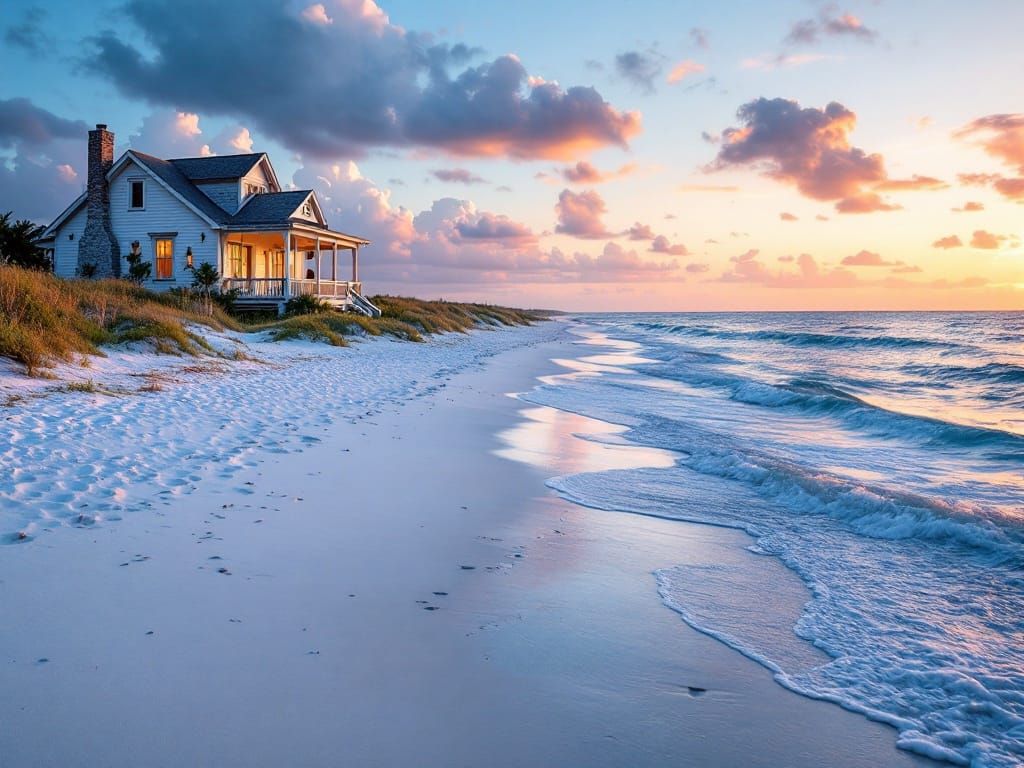 Surreal Florida Beach Scene at Magic Hour