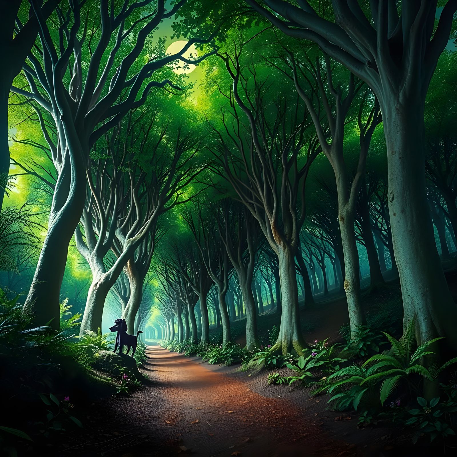 Origami Poodle Comes to Life in Forest