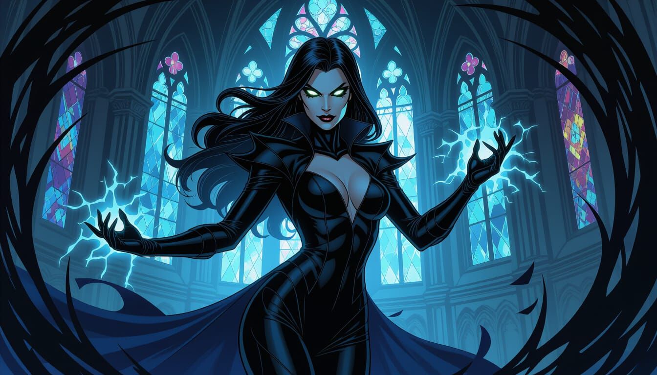 Lady Umbra Emerges from Darkness: Comic Book Art