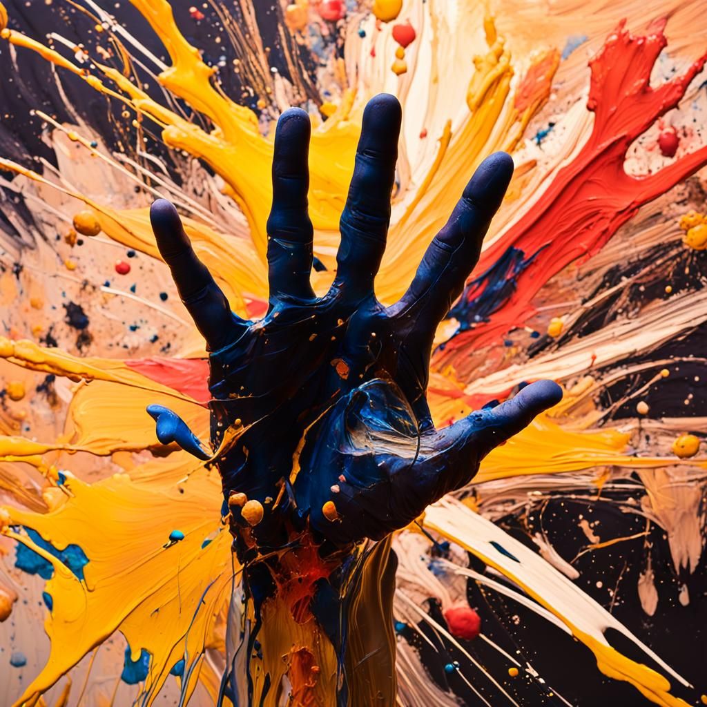 Abstract Expressionism: Spontaneous Movement in Golden Light