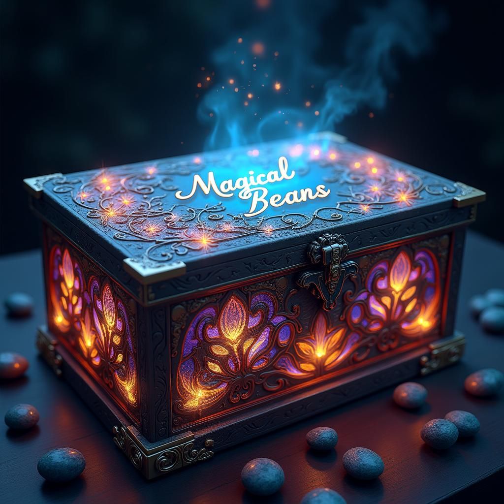 Ornate Magical Bean Box with Fairy Lights