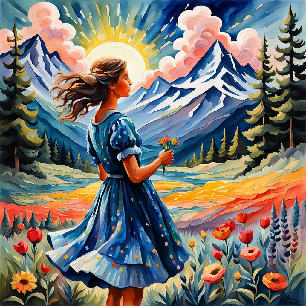 Impressionist Gouache Masterpiece with Thick Brushstrokes