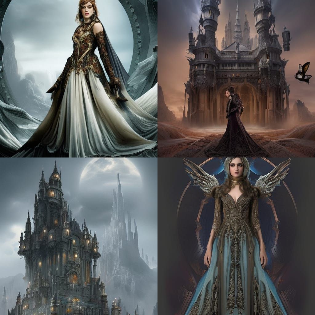 Dramatic Villain in Intricate Dress: Digital Matte Painting