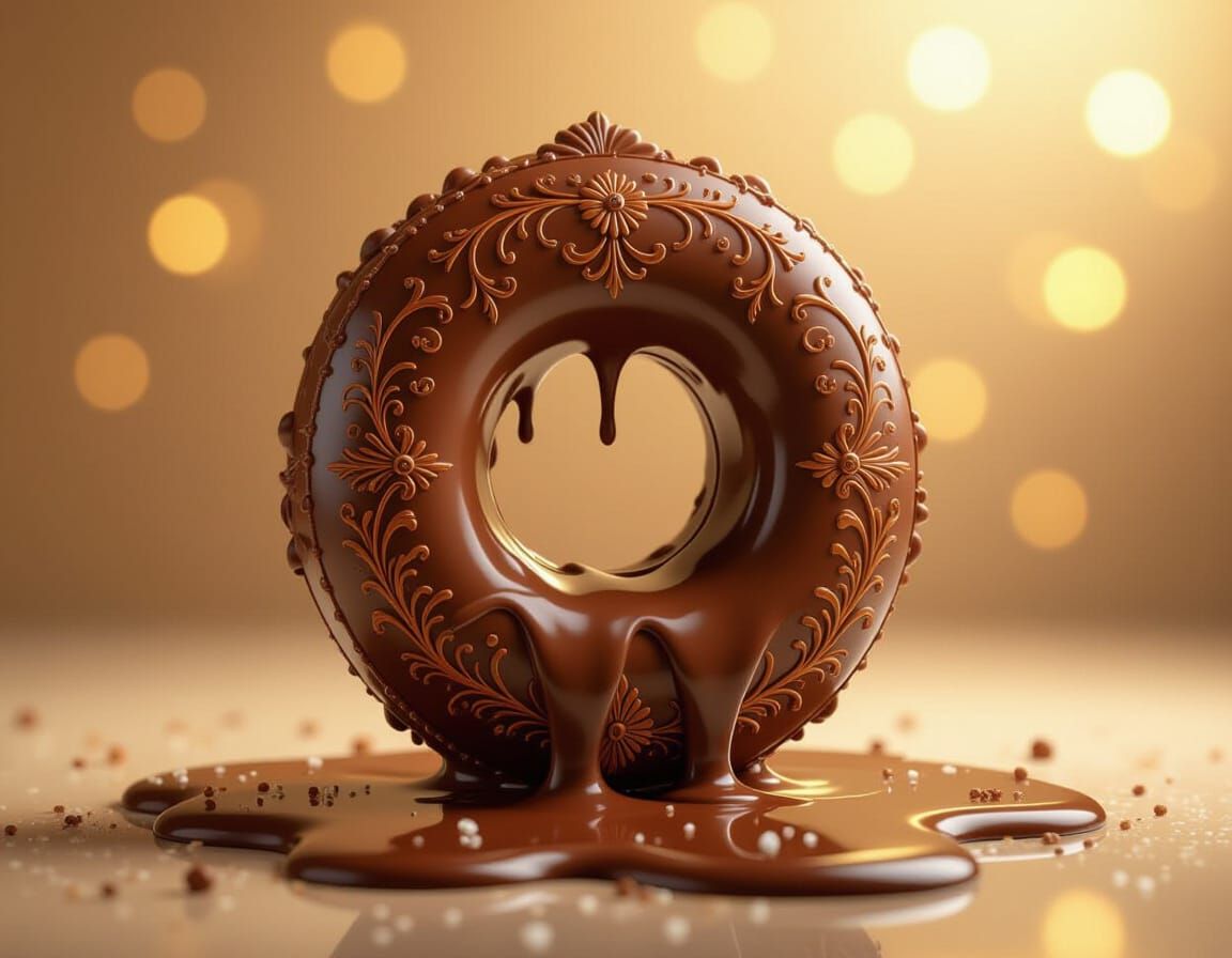 Melting Chocolate Sculpture with Ornate Details
