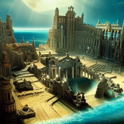 Epic Digital Painting of Atlantis