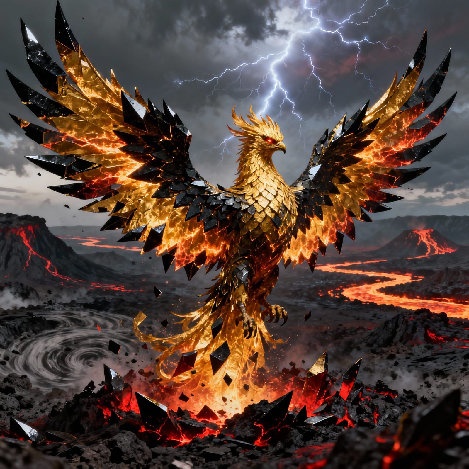 Majestic Phoenix Rises from Volcanic Ashes in Epic Fantasy S...