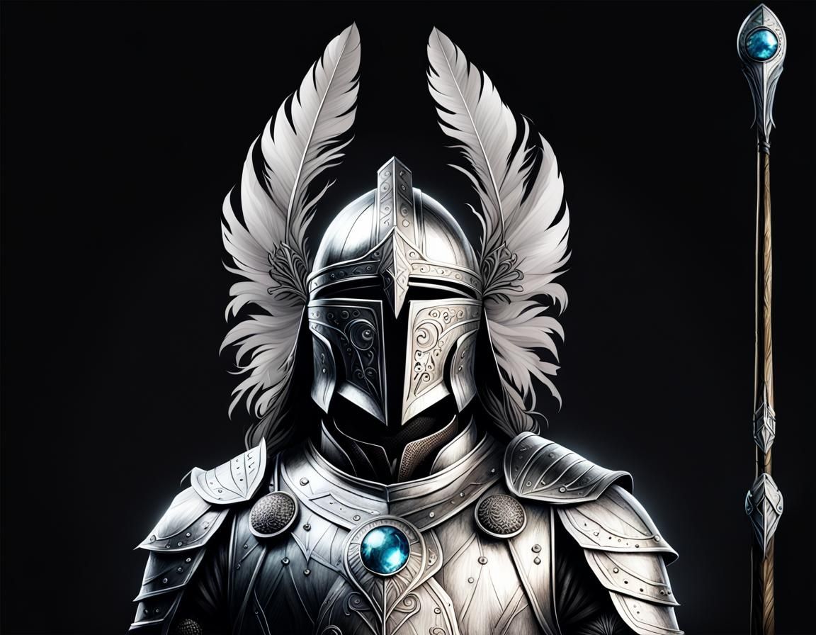 Gondor-Style Helmet with Feather in Comic Style