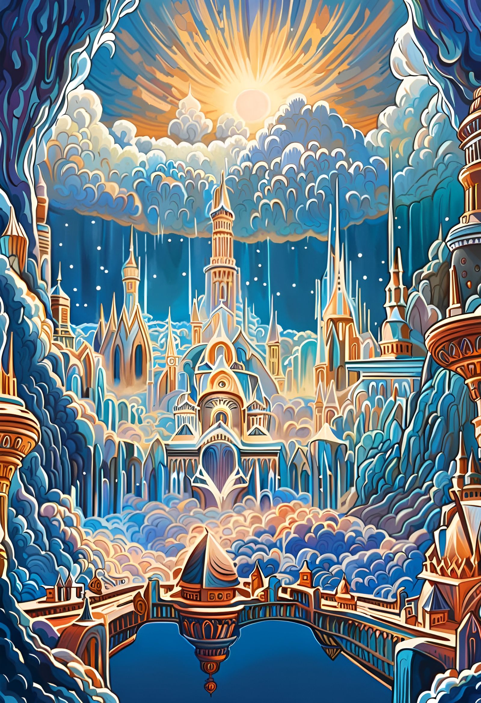 Luminous Sky Realm with Floating Islands