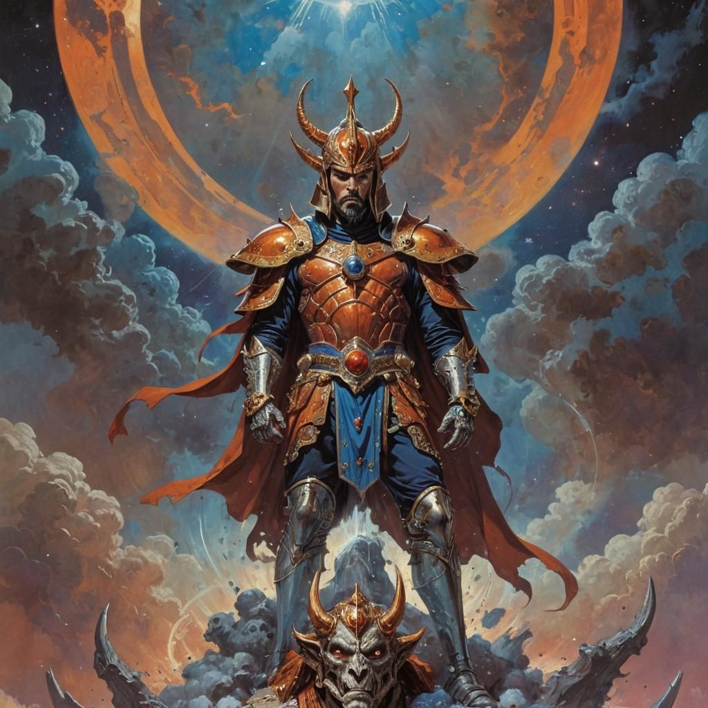 Epic Fantasy Villain Portrait in Comic Book Style