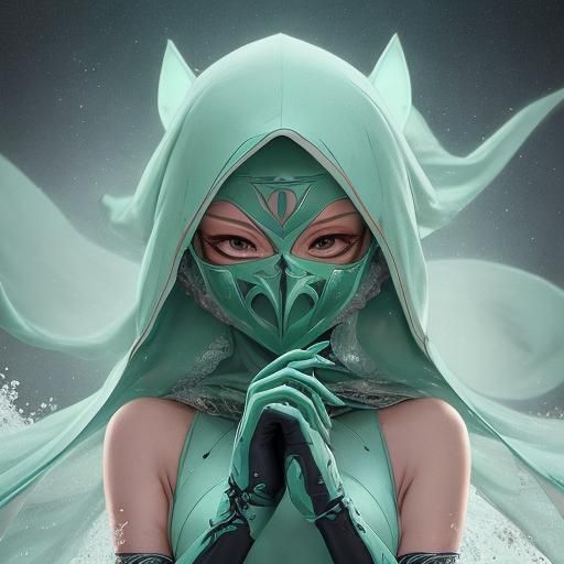 Anime Girl in Mint Green Bodysuit