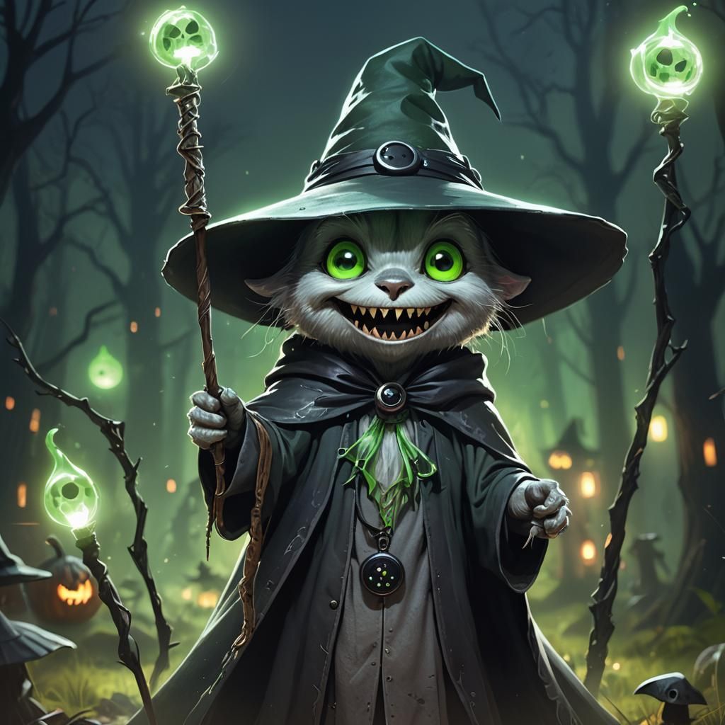 Halloween Sorcerer: A Fauvist Digital Portrait