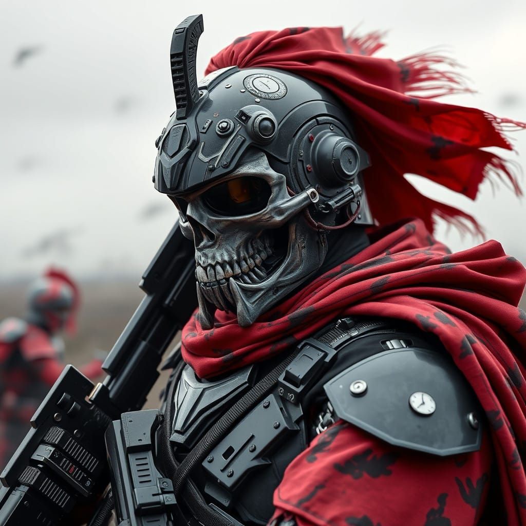 Roman-Inspired Sci-Fi Warrior in Futuristic Armor