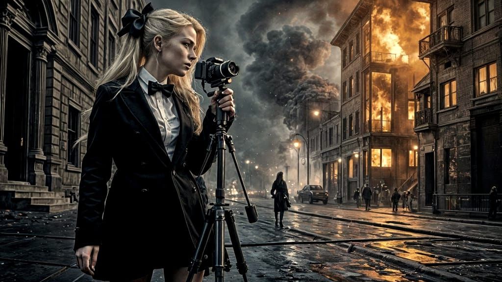 Goth Goddess Captures Apocalyptic Scene