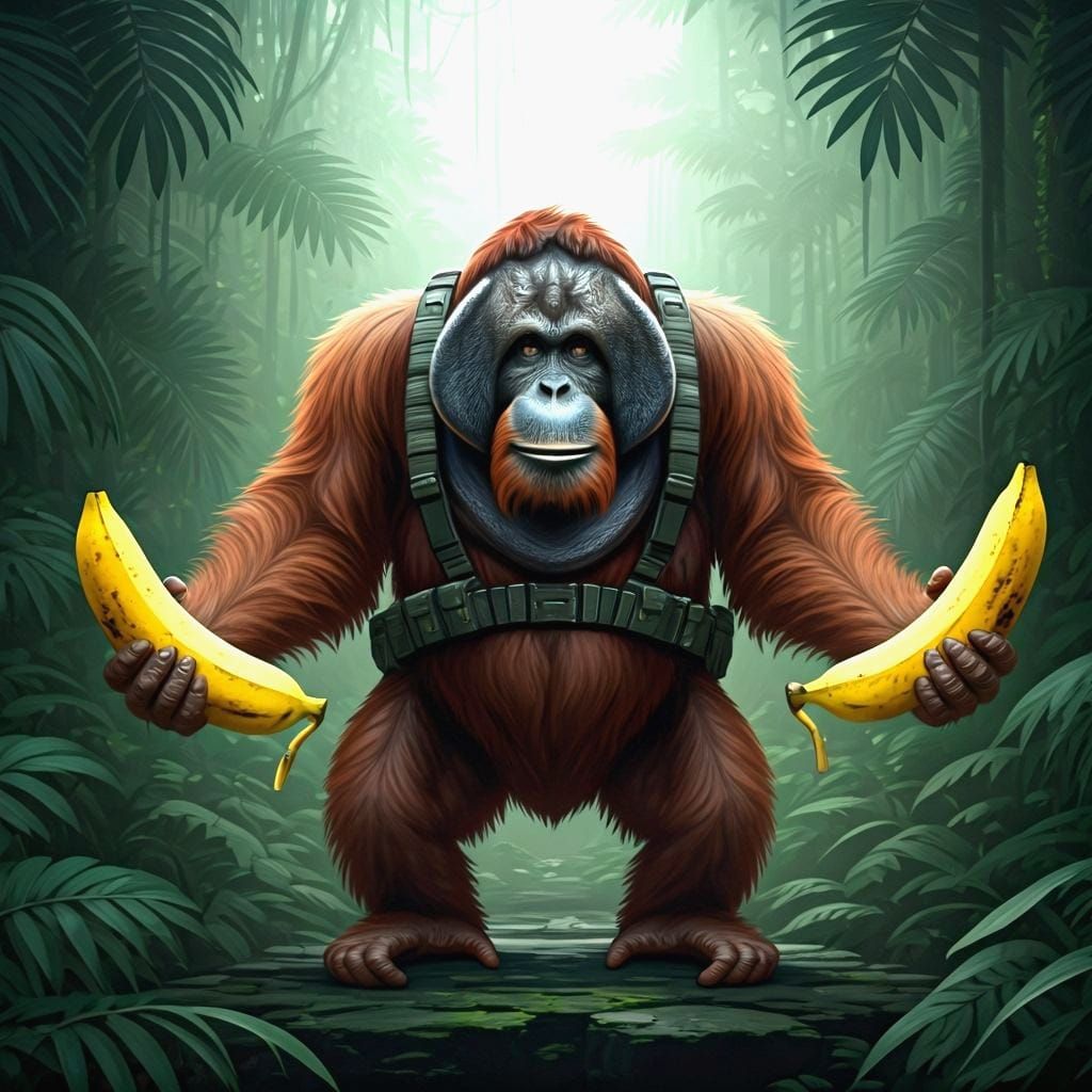 Orangutan Vanguard Tactical Unit with Banana Weapons