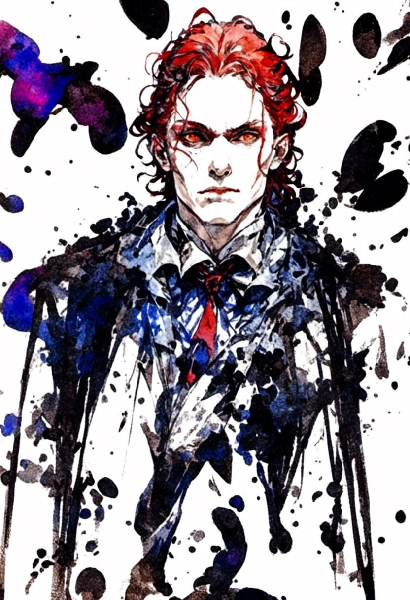 Anime Vampire Warrior in Rococo Architecture