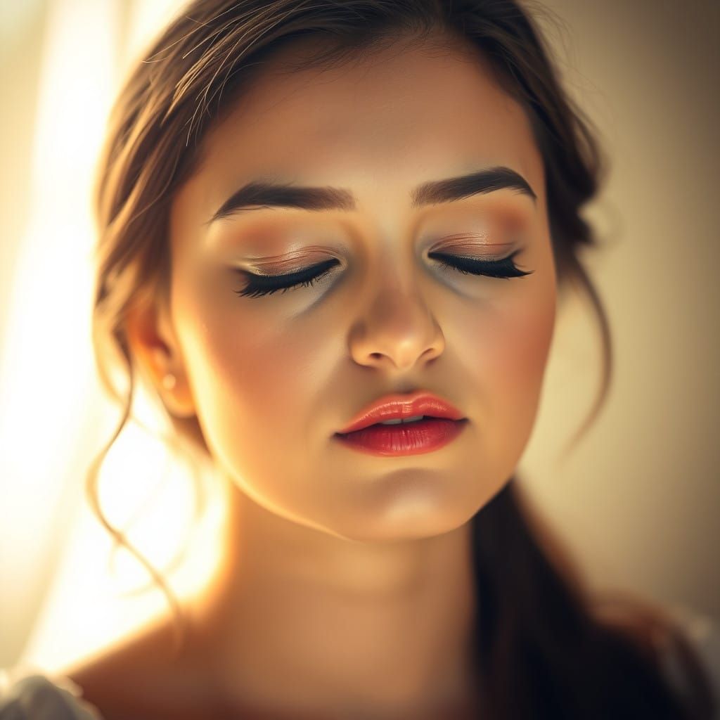 Serene Goddess Bathed in Golden Light