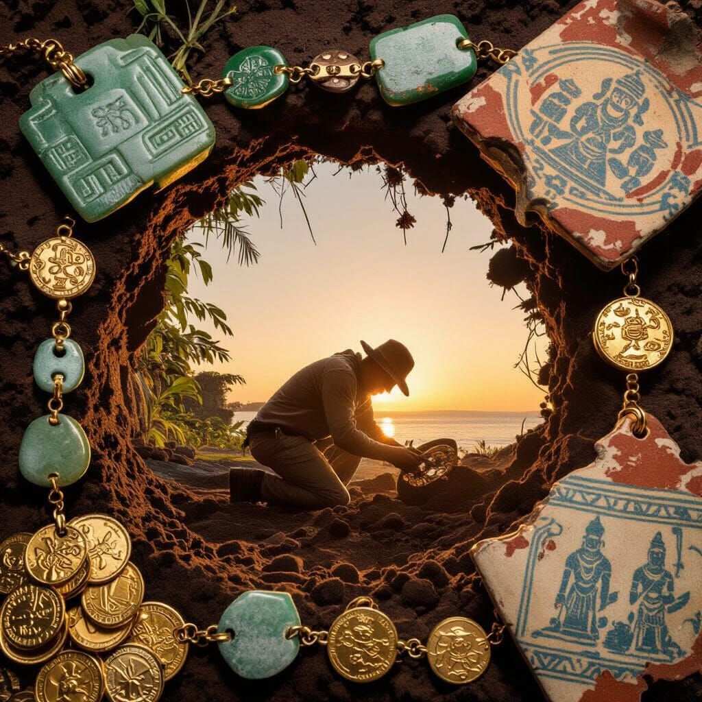 "A photograph depicting the evocative scene of Oak Island, S...