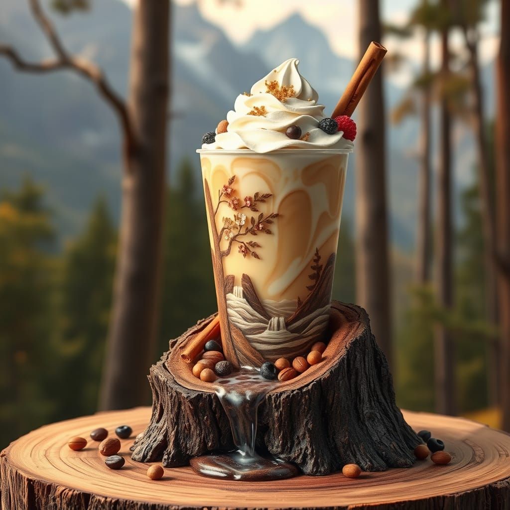 Fantasy Dessert Art in a Serene Forest Landscape