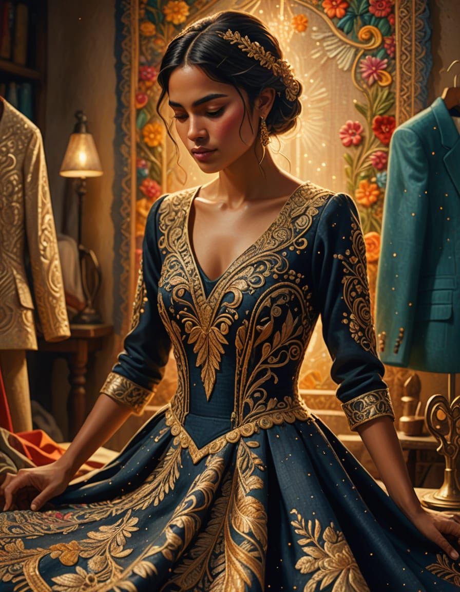 Hispanic Tailor Concept Art in Digital Style