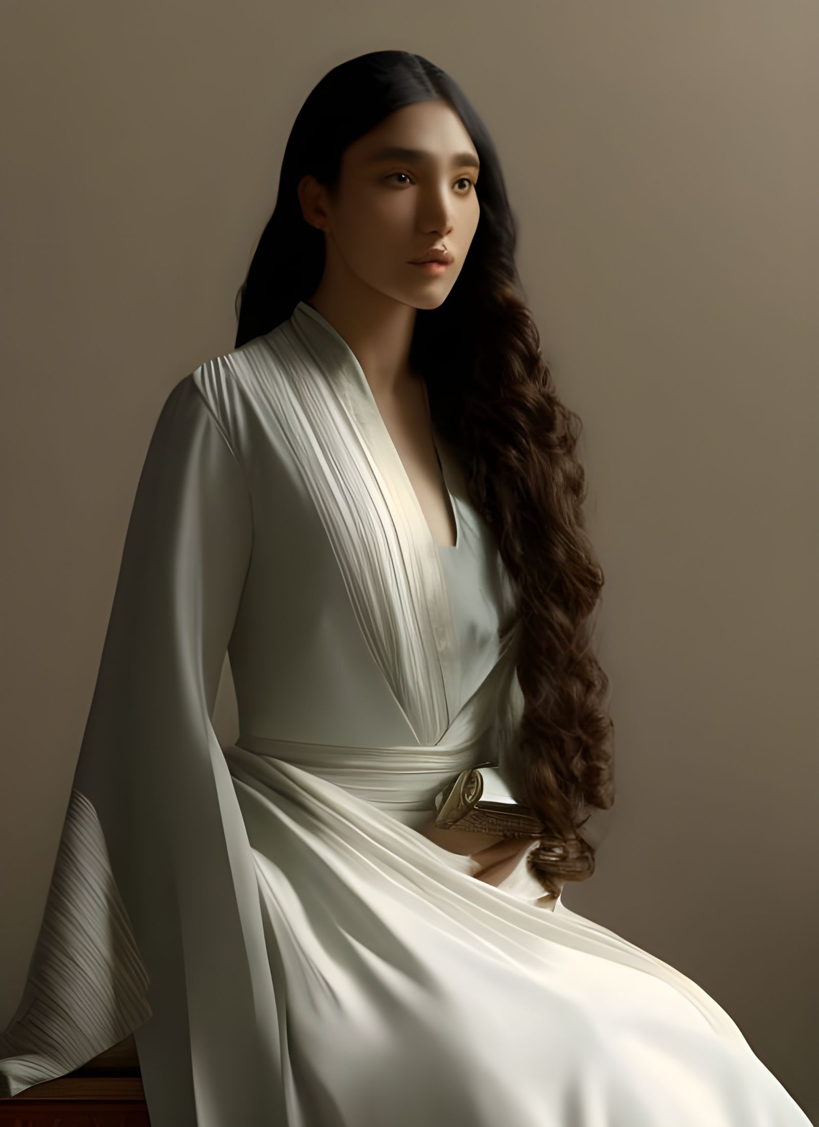 Beautiful Woman in Cafe: Photorealistic Masterpiece