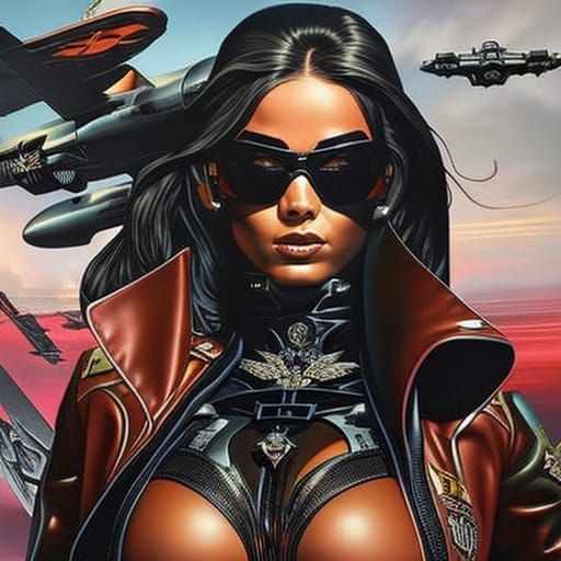 Classic Bomber Girl Pinup Poster Art