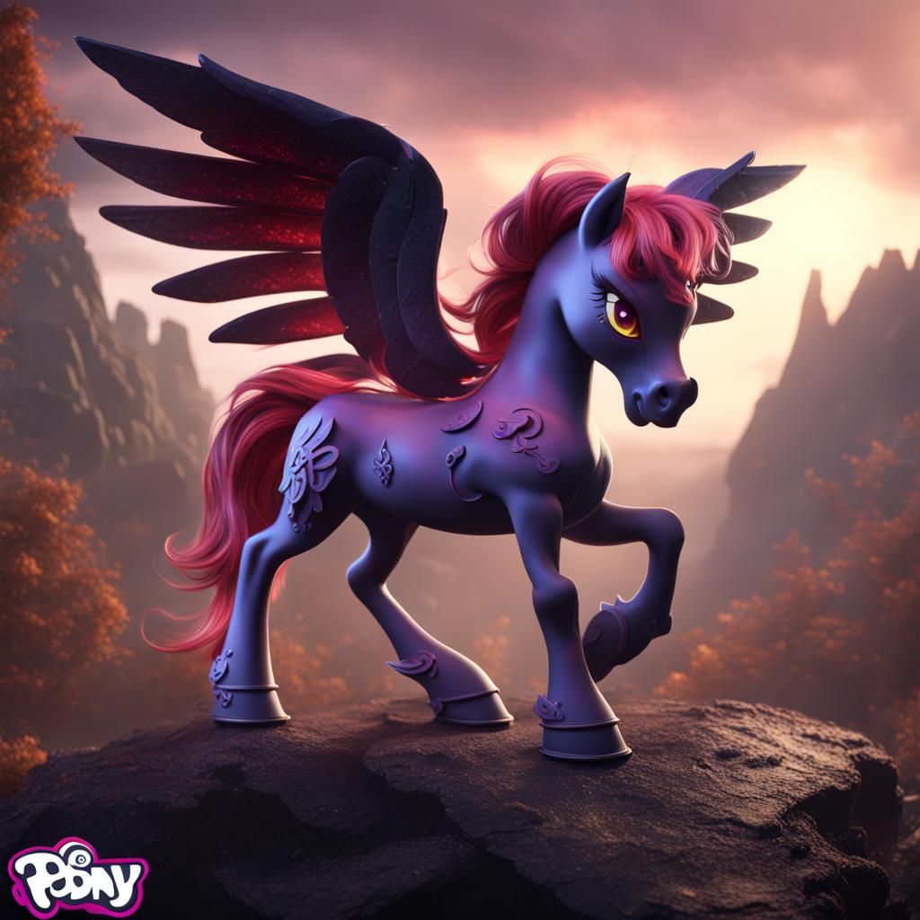 Demonic Pony: Detailed Matte Painting in 8k