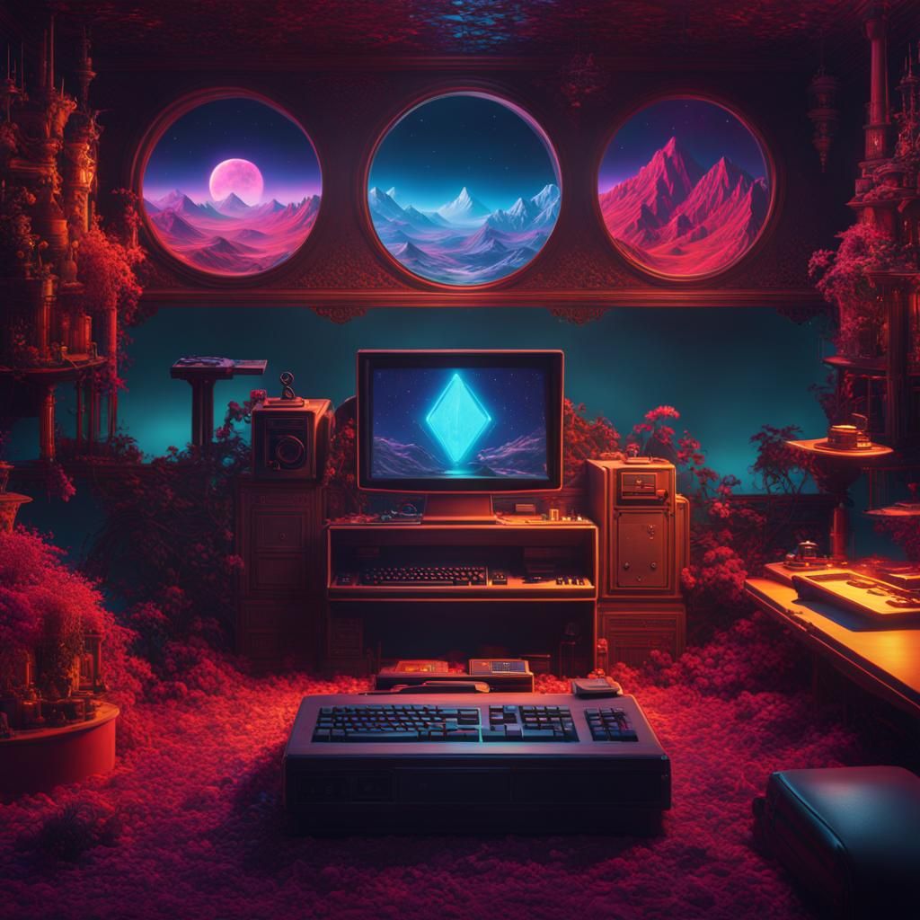Detailed 80's Computer Screensaver Splash Screen