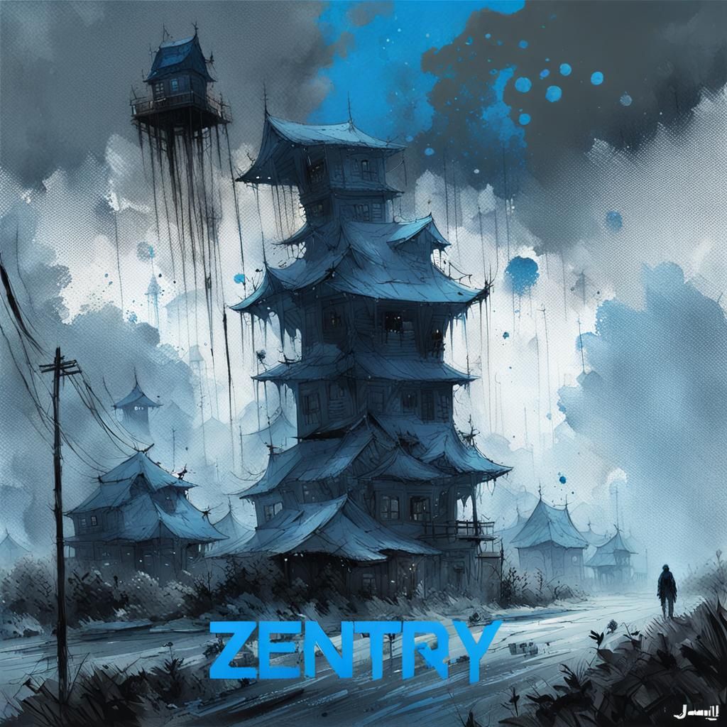 Terrifying Blue Horror Speedpaint with Paint Splatter