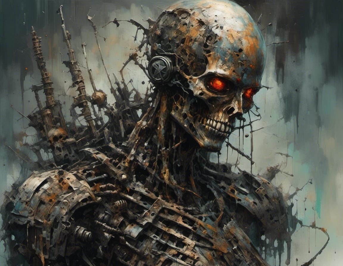 Post-Apocalyptic Undead Cyborgs in Trashpunk Style