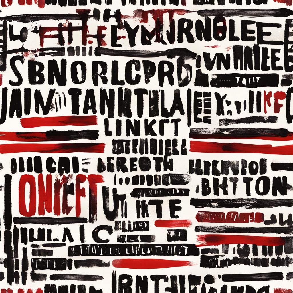 Antique Red and Black Lettering on Bone