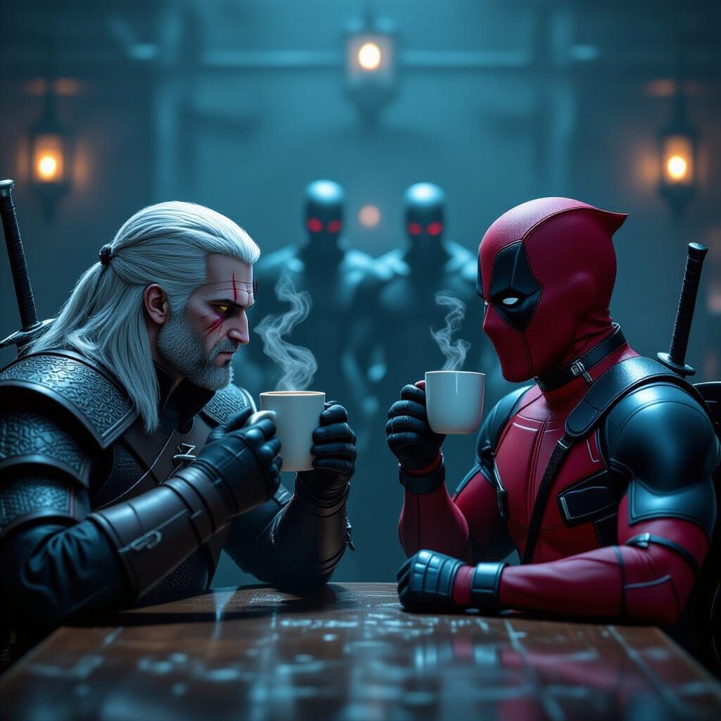 Witcher and Deadpool Coffee Break with Villains