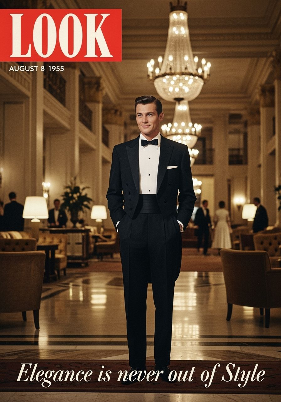 1950s Tuxedo Fashion on Magazine Cover
