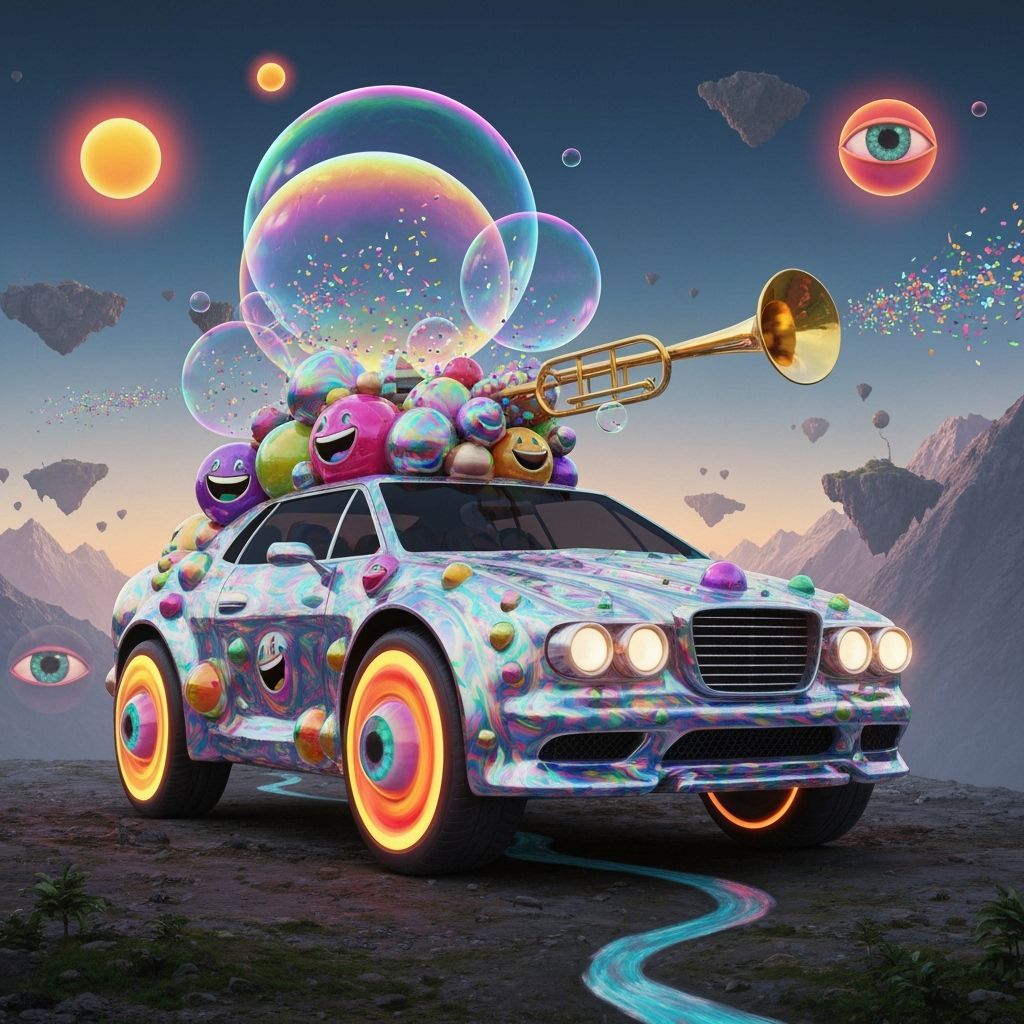 Surreal Futuristic Car with Shape-Shifting Body