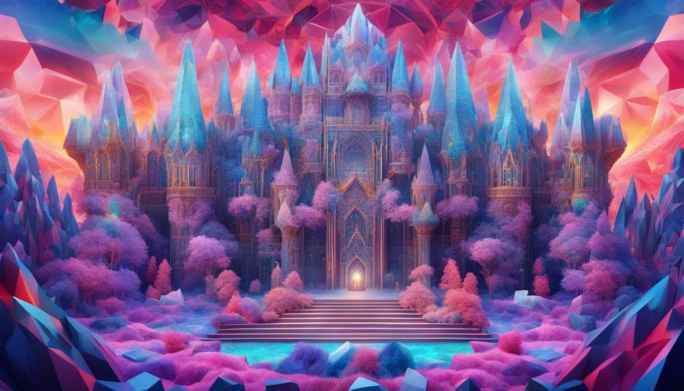 Ethereal Crystal Kingdom Populated by Crystal Cats