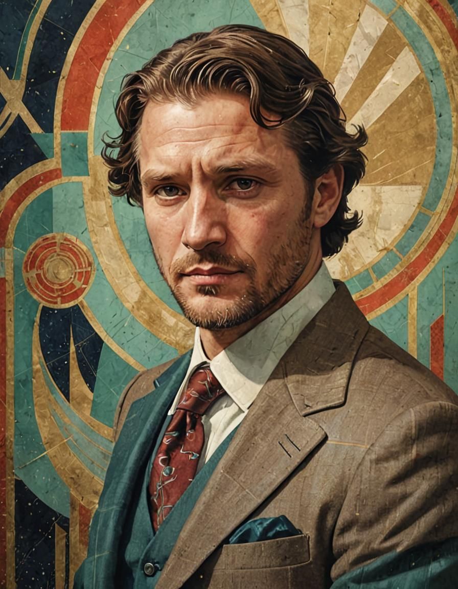 Faithful Man: Art Deco Poster Art Portrait