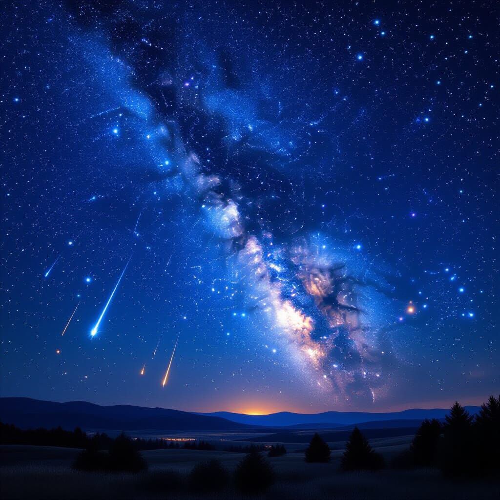 Meteor Shower Lights Up Night Sky With Galaxies