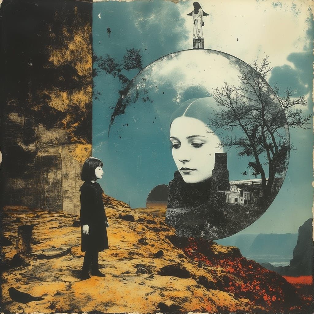 Ethereal Woman on Stairway to Nowhere in Golden Valley