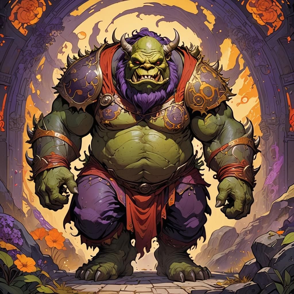 Happy Ogre in Dark Fantasy Concept Art