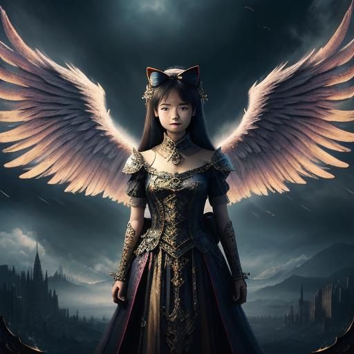 Hello Kitty with Angel Wings: Digital Matte Painting