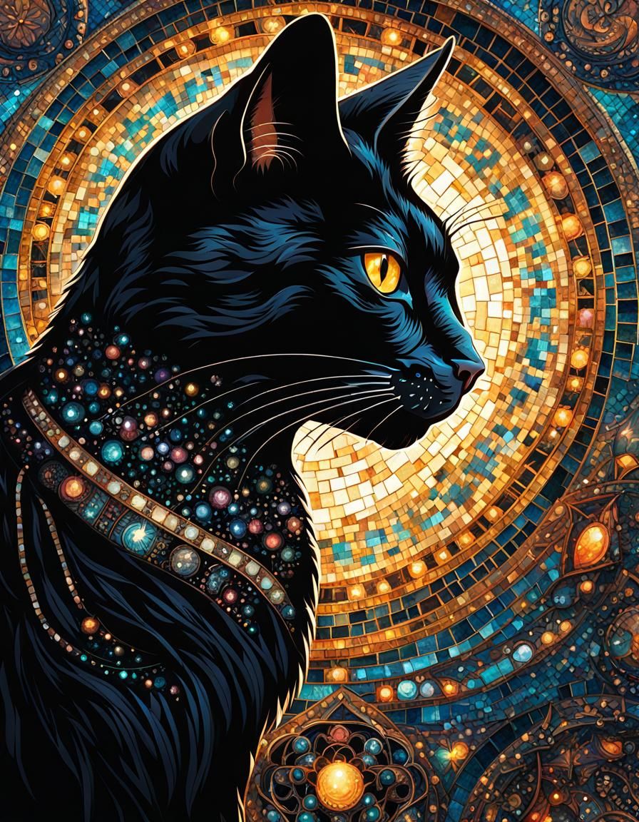 Black cat portrait