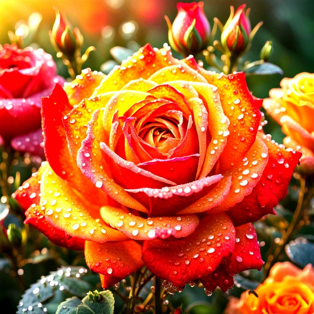 Crystal Rose in Morning Dew: Detailed Matte Painting