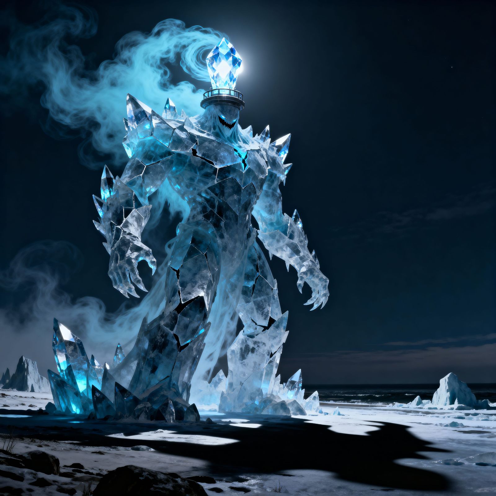 Amorpheloucia: Colossal Ghost Ice Fakemon