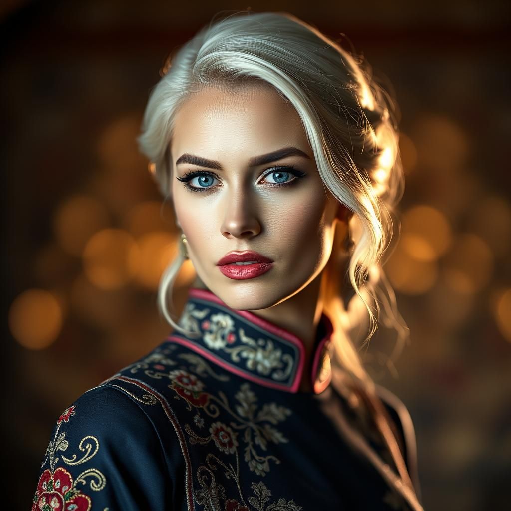 Elegant Woman in Traditional Attire Portrait