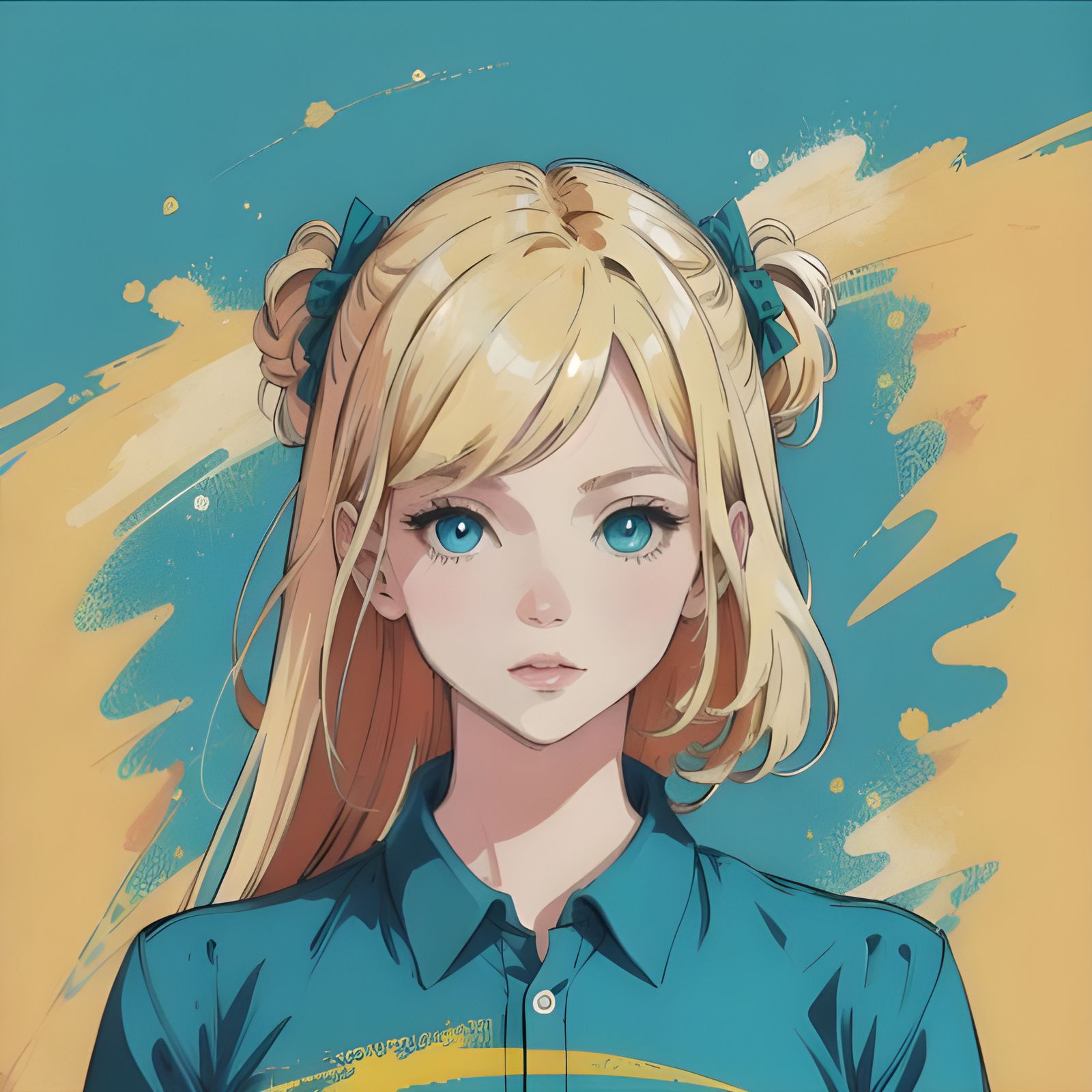 Teal Beauty: A Simple AI Art Creation