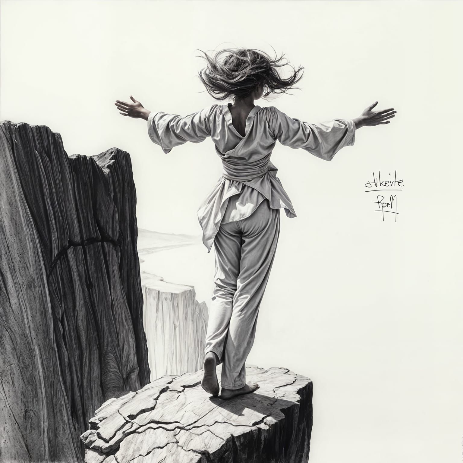 Detailed Charcoal Drawing of Outstretched Wings